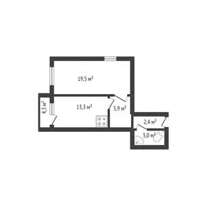 1-к квартира, вторичка, 43м2, 4/19 этаж