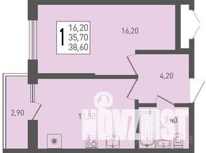 1-к квартира, вторичка, 39м2, 2/24 этаж