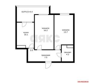2-к квартира, вторичка, 53м2, 9/9 этаж