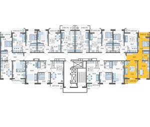 2-к квартира, строящийся дом, 60м2, 22/23 этаж