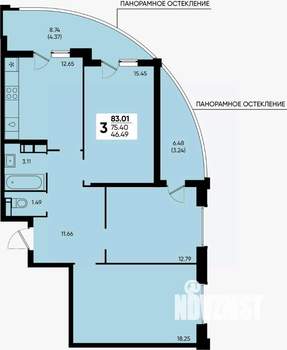 3-к квартира, вторичка, 83м2, 13/18 этаж