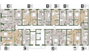 3-к квартира, строящийся дом, 70м2, 3/16 этаж