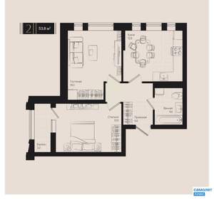 2-к квартира, вторичка, 54м2, 6/18 этаж