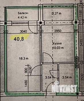 1-к квартира, вторичка, 39м2, 2/6 этаж