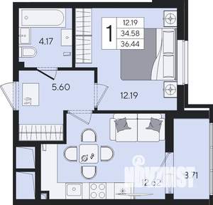 1-к квартира, вторичка, 36м2, 2/8 этаж