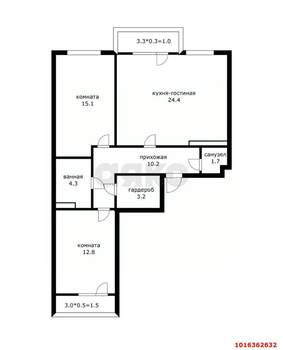 3-к квартира, вторичка, 72м2, 11/19 этаж