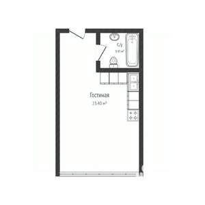 Студия квартира, вторичка, 27м2, 15/16 этаж