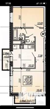 2-к квартира, вторичка, 55м2, 11/17 этаж