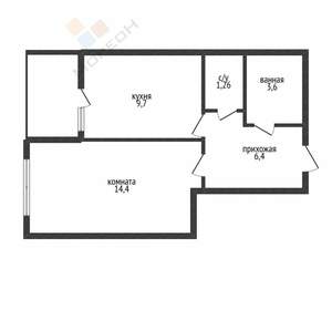 1-к квартира, вторичка, 37м2, 17/17 этаж