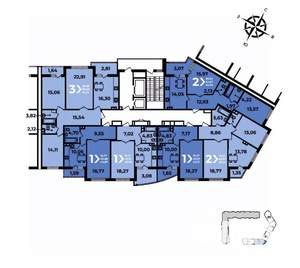 2-к квартира, вторичка, 66м2, 8/19 этаж