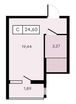 Студия квартира, вторичка, 25м2, 6/8 этаж