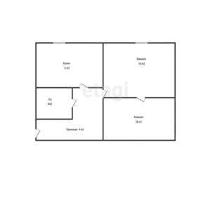 2-к квартира, вторичка, 44м2, 1/5 этаж