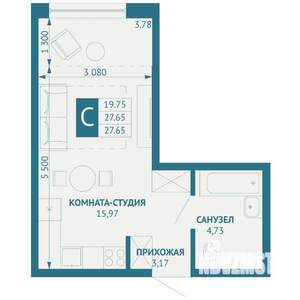 Студия квартира, вторичка, 28м2, 6/18 этаж