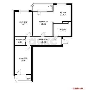 3-к квартира, вторичка, 114м2, 13/16 этаж