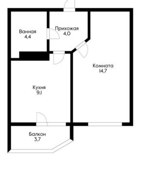 1-к квартира, вторичка, 32м2, 10/18 этаж
