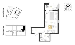 Студия квартира, вторичка, 27м2, 2/9 этаж