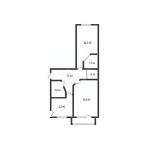2-к квартира, вторичка, 44м2, 2/5 этаж