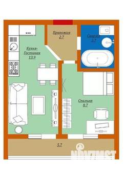 1-к квартира, вторичка, 35м2, 11/25 этаж