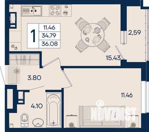1-к квартира, вторичка, 36м2, 6/18 этаж
