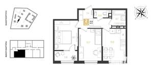2-к квартира, вторичка, 55м2, 6/9 этаж