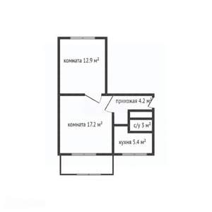 2-к квартира, вторичка, 44м2, 4/5 этаж
