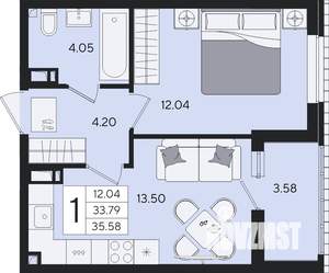1-к квартира, вторичка, 36м2, 4/8 этаж