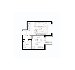 1-к квартира, вторичка, 34м2, 2/9 этаж