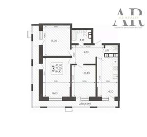 3-к квартира, вторичка, 78м2, 2/12 этаж