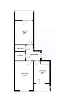 2-к квартира, вторичка, 60м2, 15/24 этаж