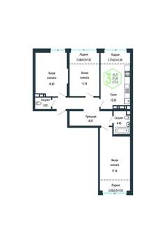 3-к квартира, вторичка, 88м2, 12/24 этаж