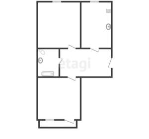 2-к квартира, вторичка, 62м2, 1/12 этаж