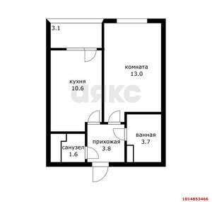 1-к квартира, вторичка, 33м2, 12/24 этаж