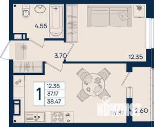 1-к квартира, вторичка, 38м2, 8/18 этаж