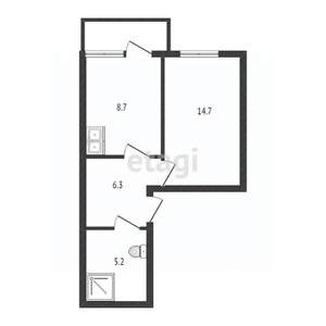 1-к квартира, вторичка, 36м2, 8/22 этаж