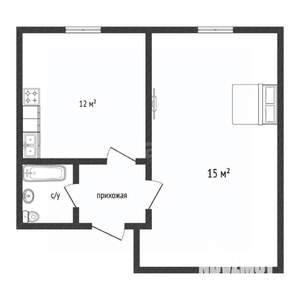 1-к квартира, вторичка, 34м2, 7/7 этаж