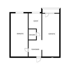 2-к квартира, вторичка, 45м2, 4/5 этаж