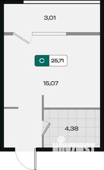 Студия квартира, вторичка, 26м2, 3/18 этаж