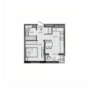 1-к квартира, вторичка, 32м2, 3/9 этаж