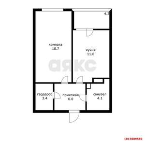 1-к квартира, вторичка, 44м2, 7/24 этаж