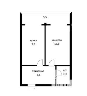 1-к квартира, вторичка, 40м2, 3/7 этаж