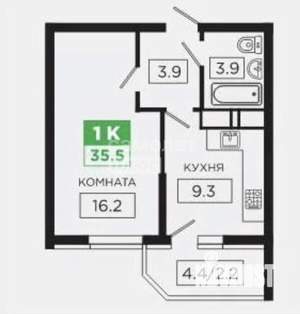 1-к квартира, вторичка, 32м2, 8/20 этаж