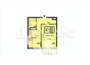 1-к квартира, вторичка, 44м2, 17/22 этаж