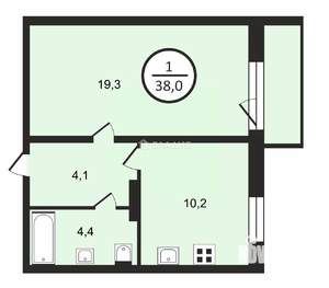 1-к квартира, вторичка, 38м2, 14/16 этаж