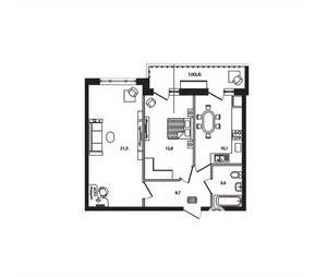 2-к квартира, вторичка, 58м2, 8/9 этаж