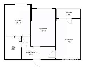 2-к квартира, вторичка, 49м2, 11/16 этаж