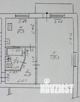 1-к квартира, вторичка, 32м2, 5/5 этаж