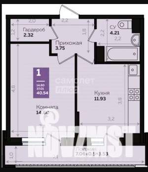 1-к квартира, вторичка, 37м2, 20/24 этаж