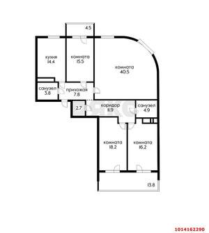 4-к квартира, вторичка, 154м2, 20/22 этаж