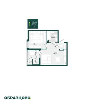 1-к квартира, вторичка, 40м2, 11/21 этаж