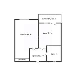 1-к квартира, вторичка, 32м2, 3/9 этаж